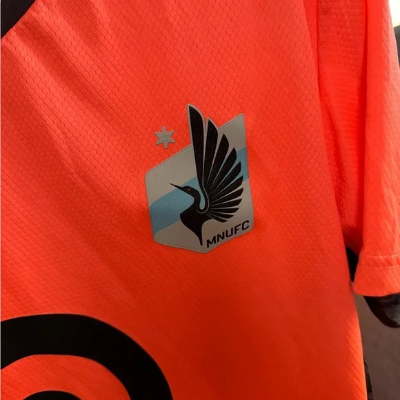 Adidas Men's Bright Orange MN United Soccer Jersey - Picture 4 of 5